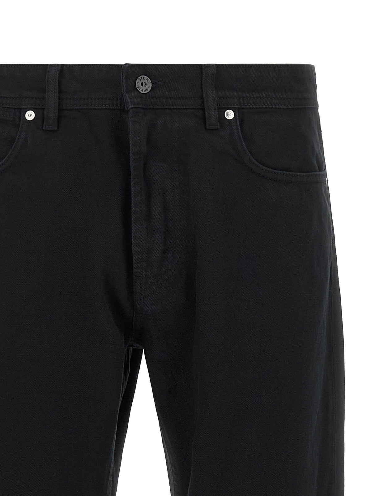 Jean droit en coton noir Stone Island