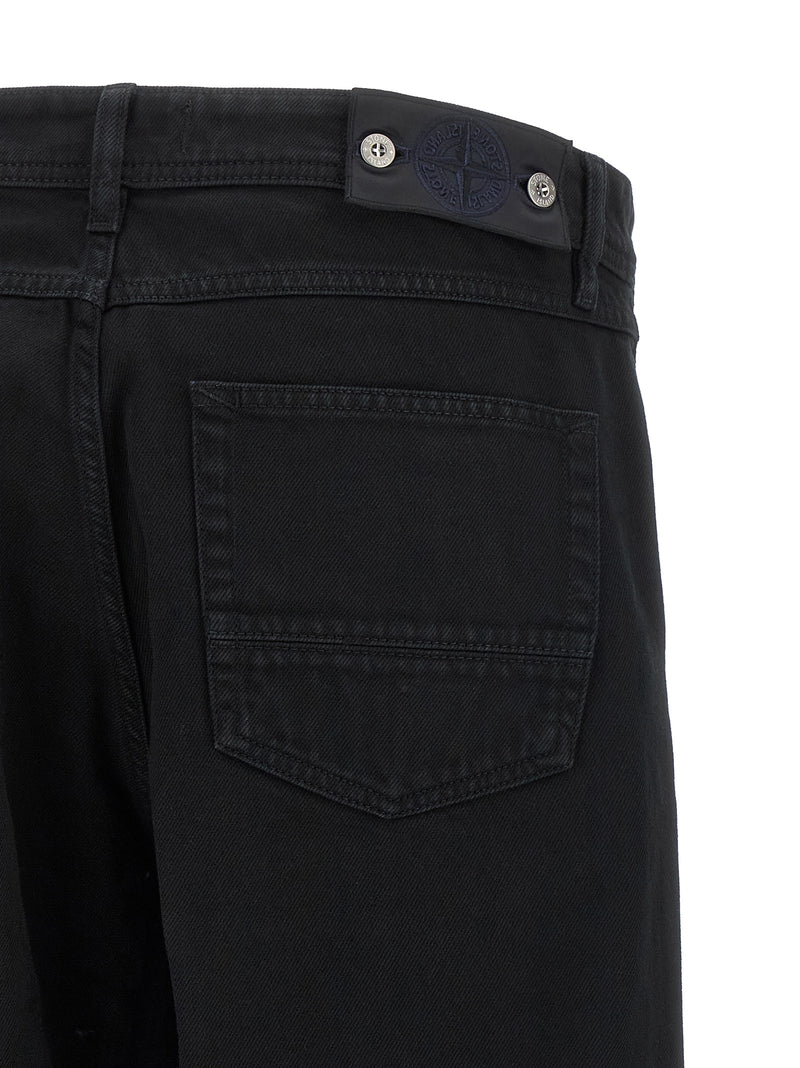Jean droit en coton noir Stone Island