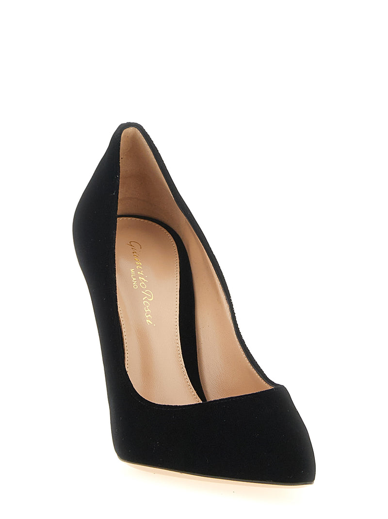 Escarpins à talons hauts en textile noir Gianvito Rossi