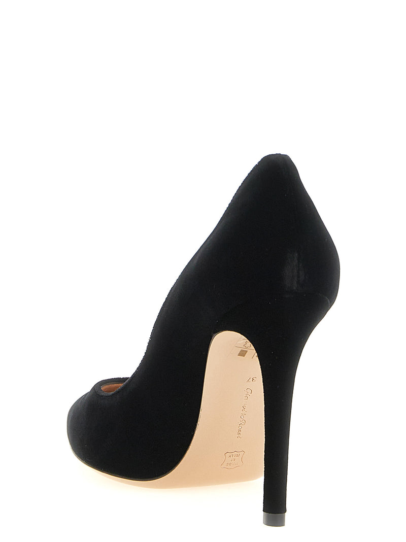 Escarpins à talons hauts en textile noir Gianvito Rossi