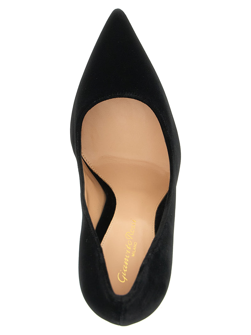 Escarpins à talons hauts en textile noir Gianvito Rossi