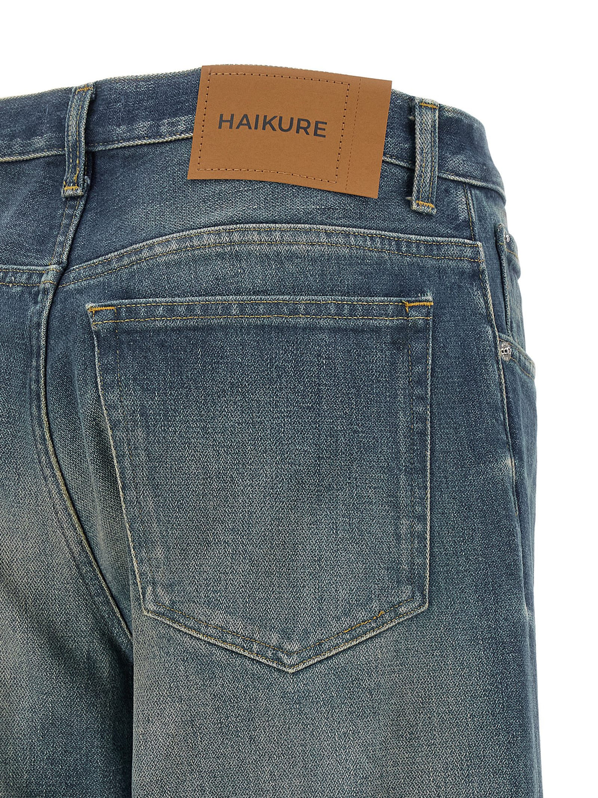 Jean évasé en coton bleu Haikure