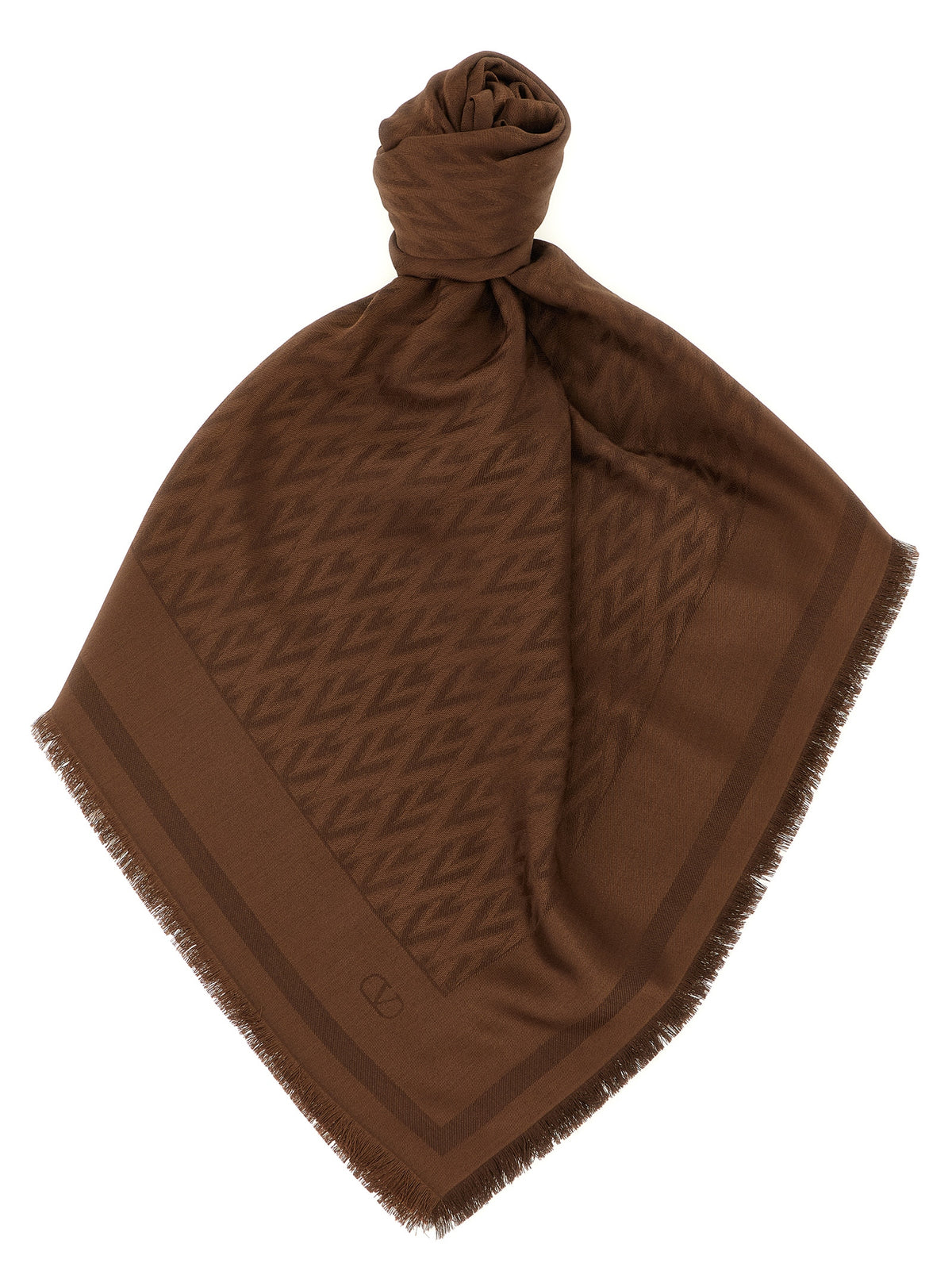 Écharpe en soie marron Valentino Garavani