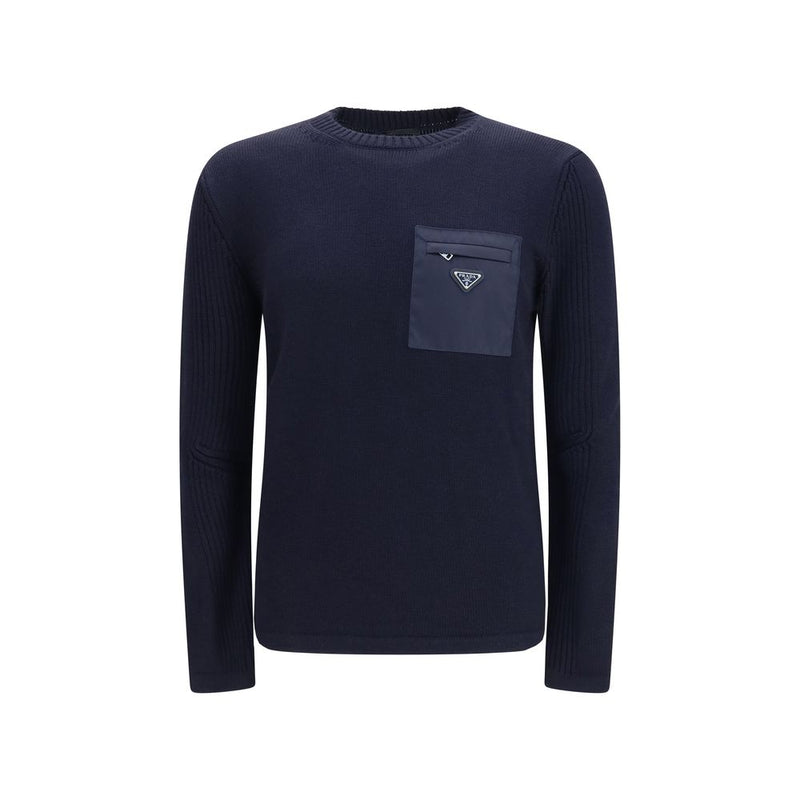 Sweat-shirt Prada en laine bleue Oves Aries