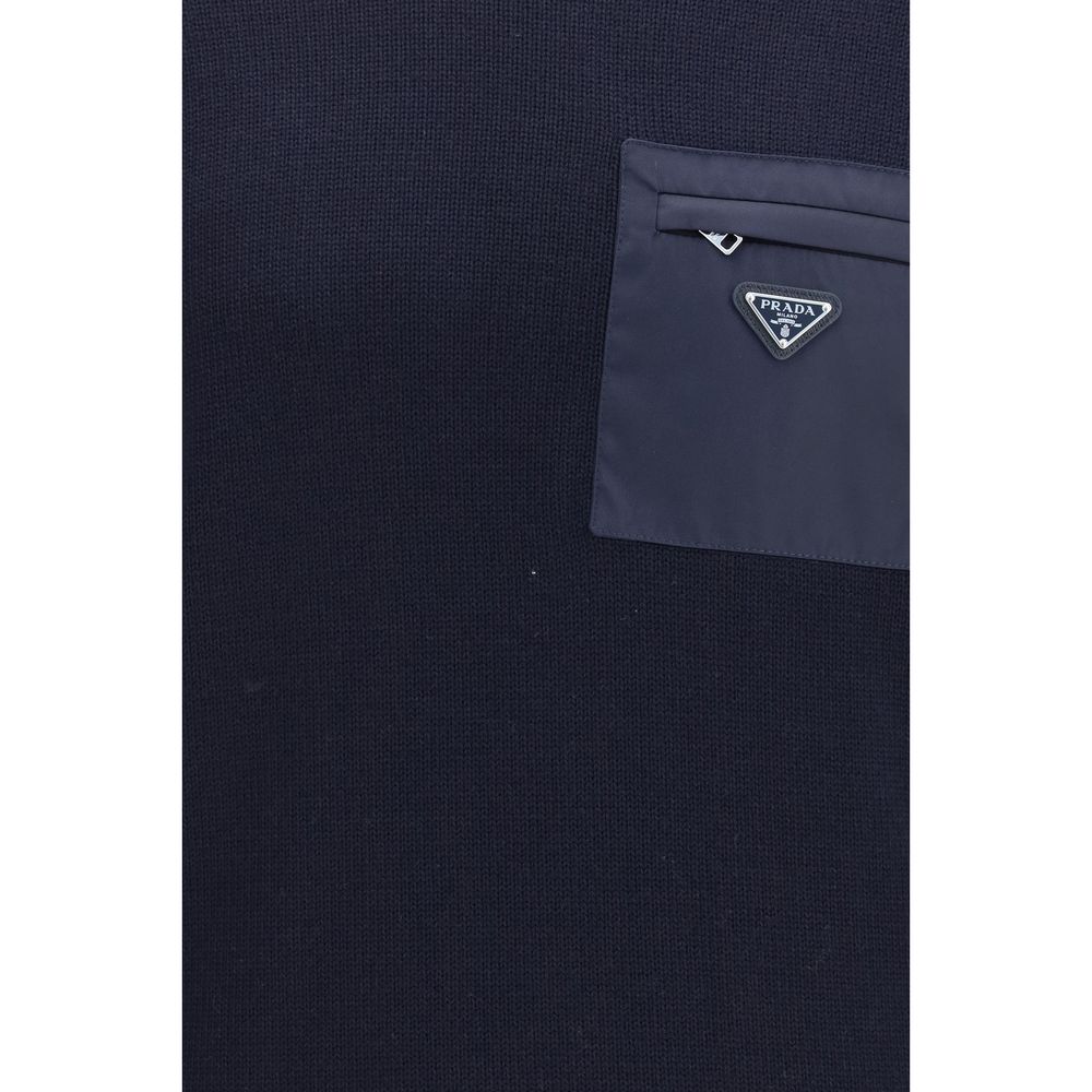Sweat-shirt Prada en laine bleue Oves Aries