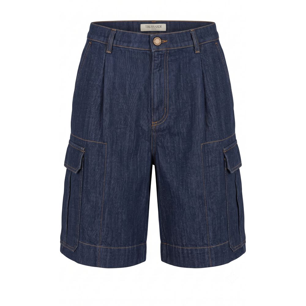 Short en coton mélangé bleu Trussardi Jeans pour homme