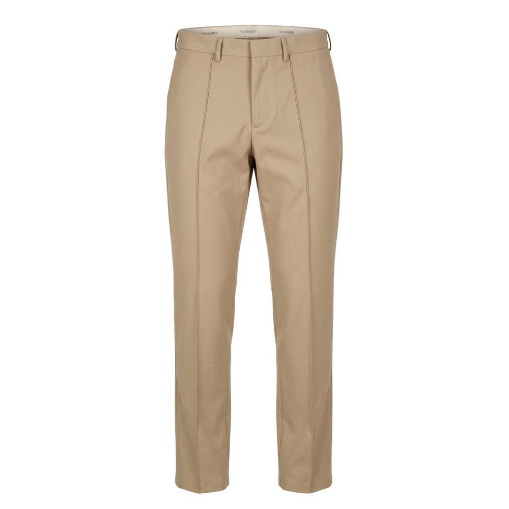 Pantalon homme en coton beige Trussardi Jeans