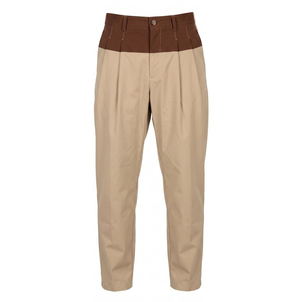 Pantalon homme en coton beige Trussardi Jeans