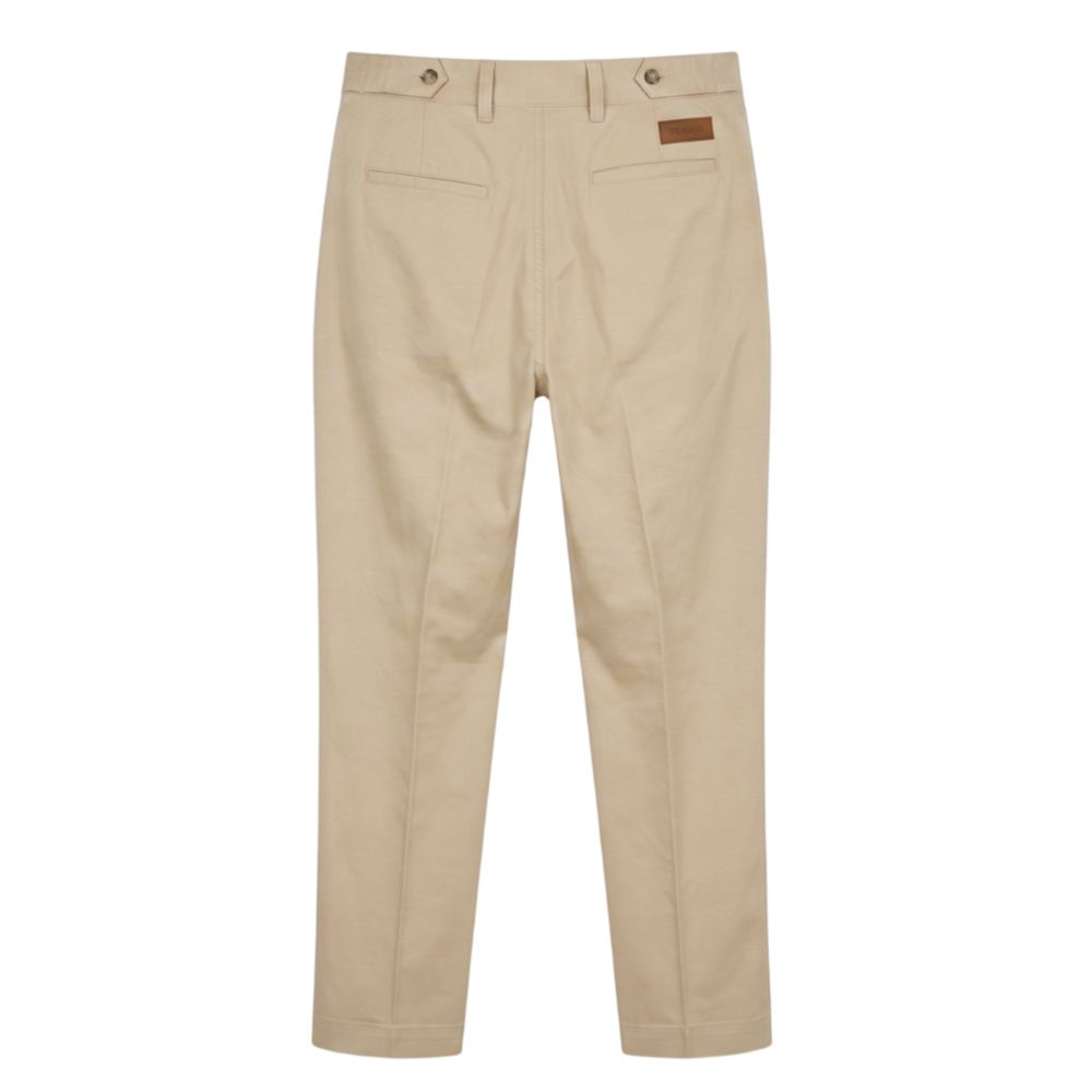 Pantalon homme en coton beige Trussardi Jeans