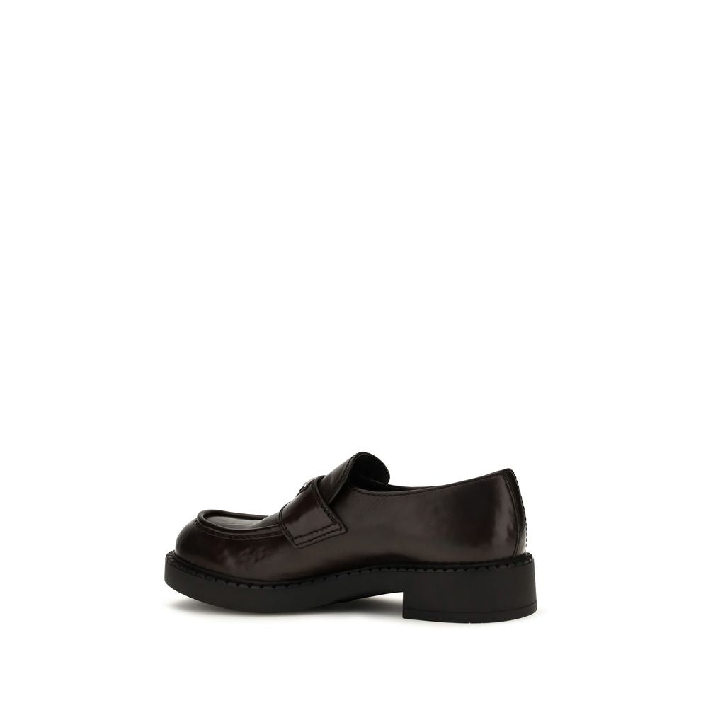 Mocassins Prada Bos Taurus en cuir de veau marron
