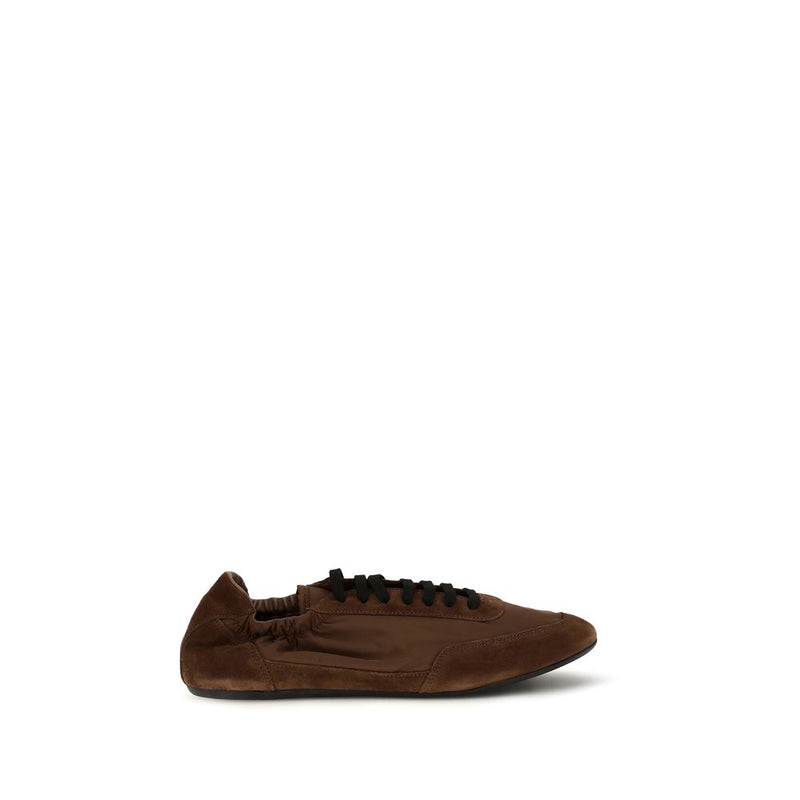 Baskets de sport Prada en caoutchouc marron