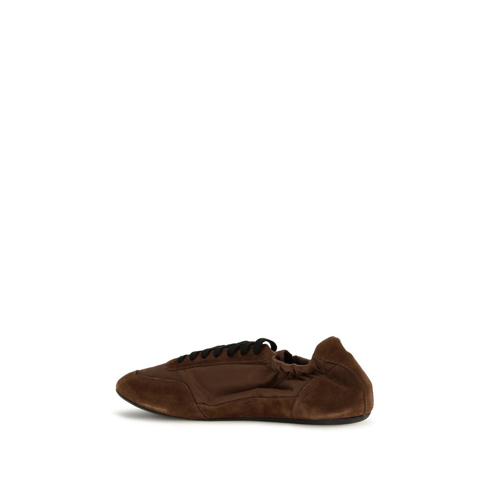 Baskets de sport Prada en caoutchouc marron