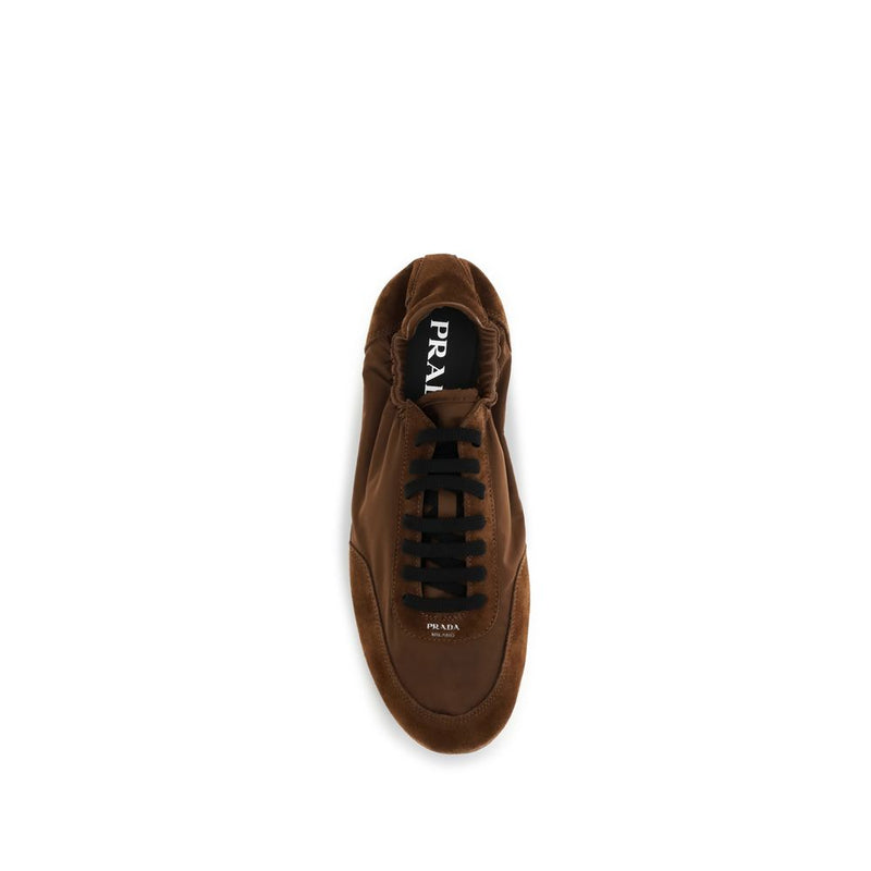 Baskets de sport Prada en caoutchouc marron