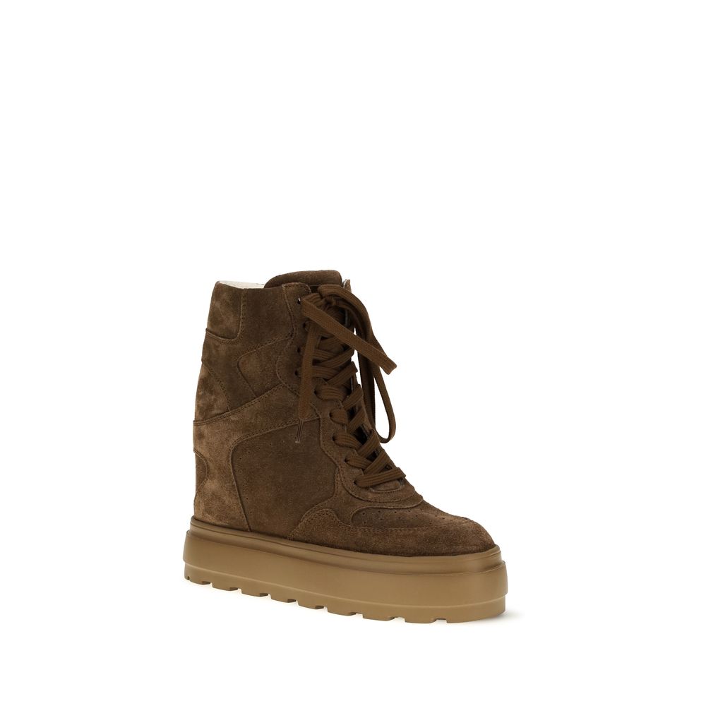 Baskets chunky Casadei en caoutchouc marron