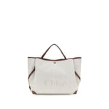 Sac à bandoulière Chloé en coton beige