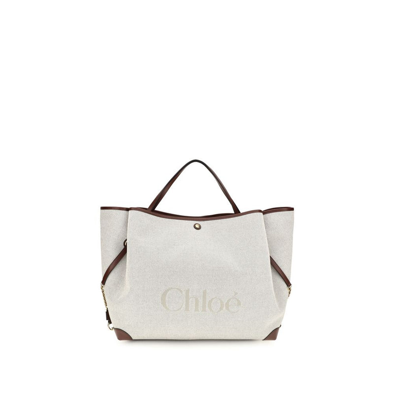 Sac à bandoulière Chloé en coton beige