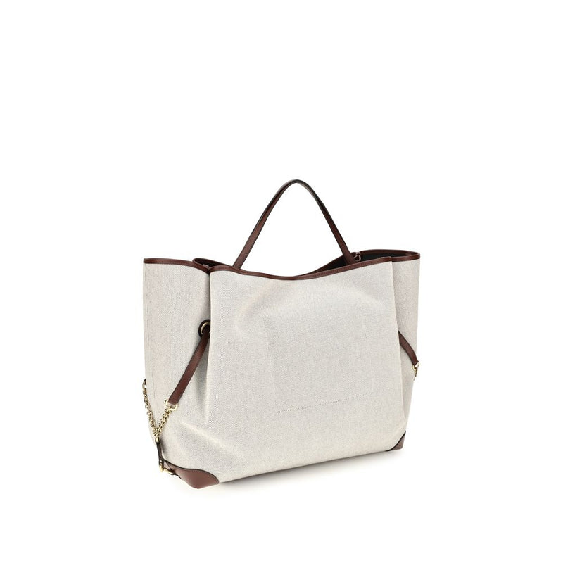 Sac à bandoulière Chloé en coton beige