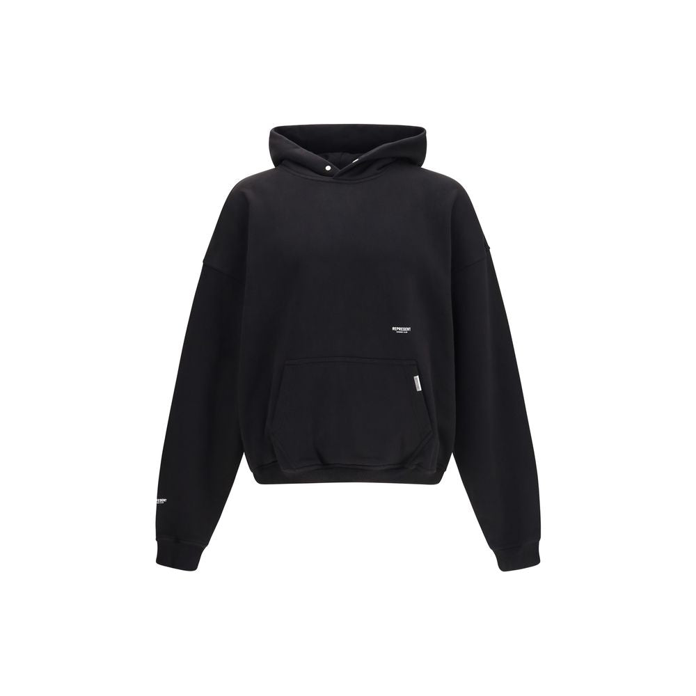 Sweat-shirt en coton noir Représente