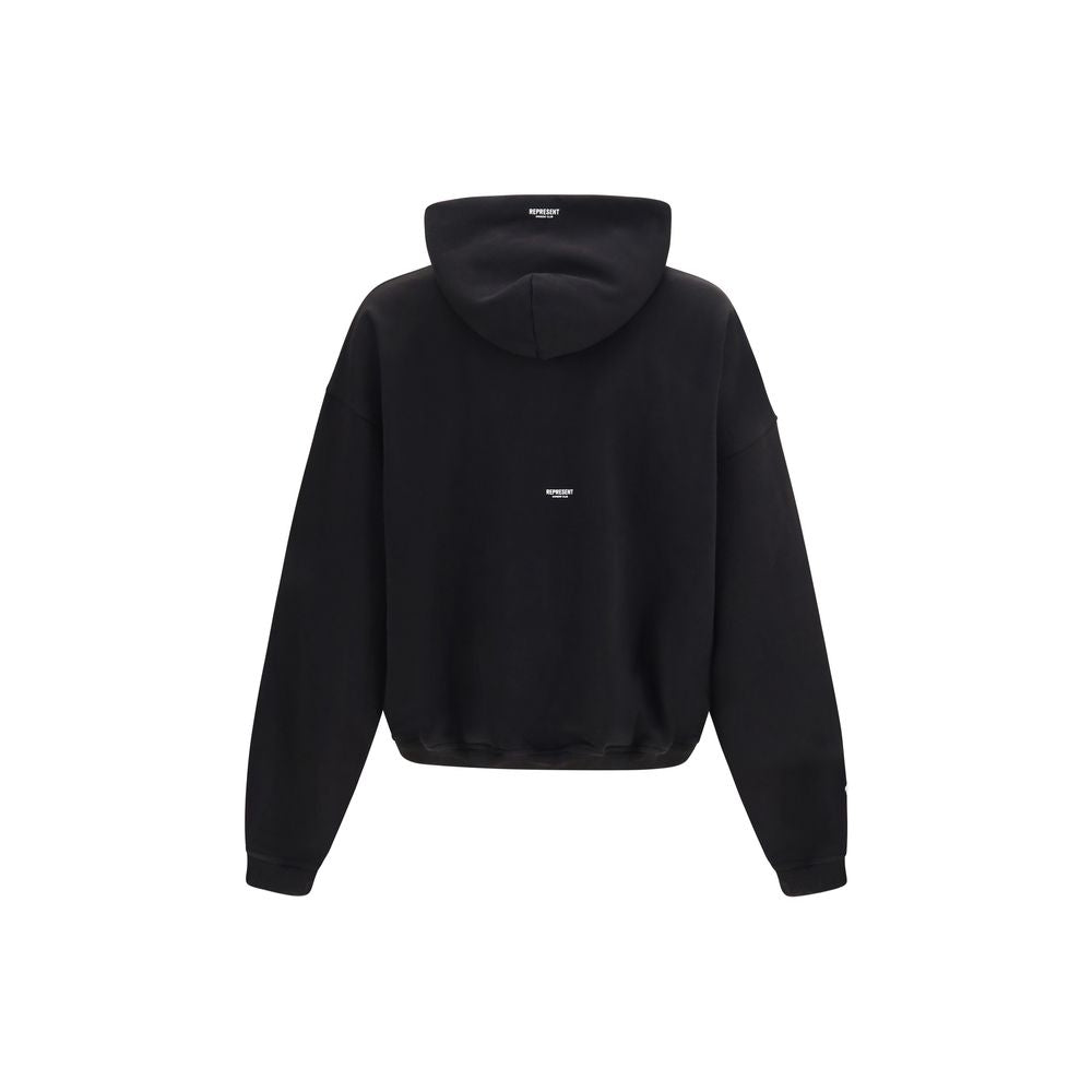 Sweat-shirt en coton noir Représente