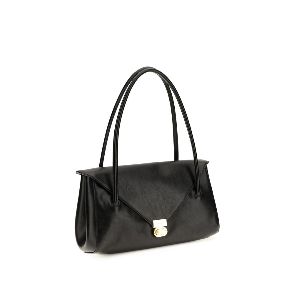 Sac bandoulière Marni Bos Taurus en cuir de veau noir