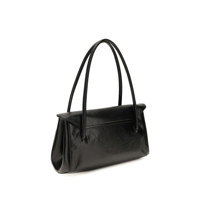 Sac bandoulière Marni Bos Taurus en cuir de veau noir