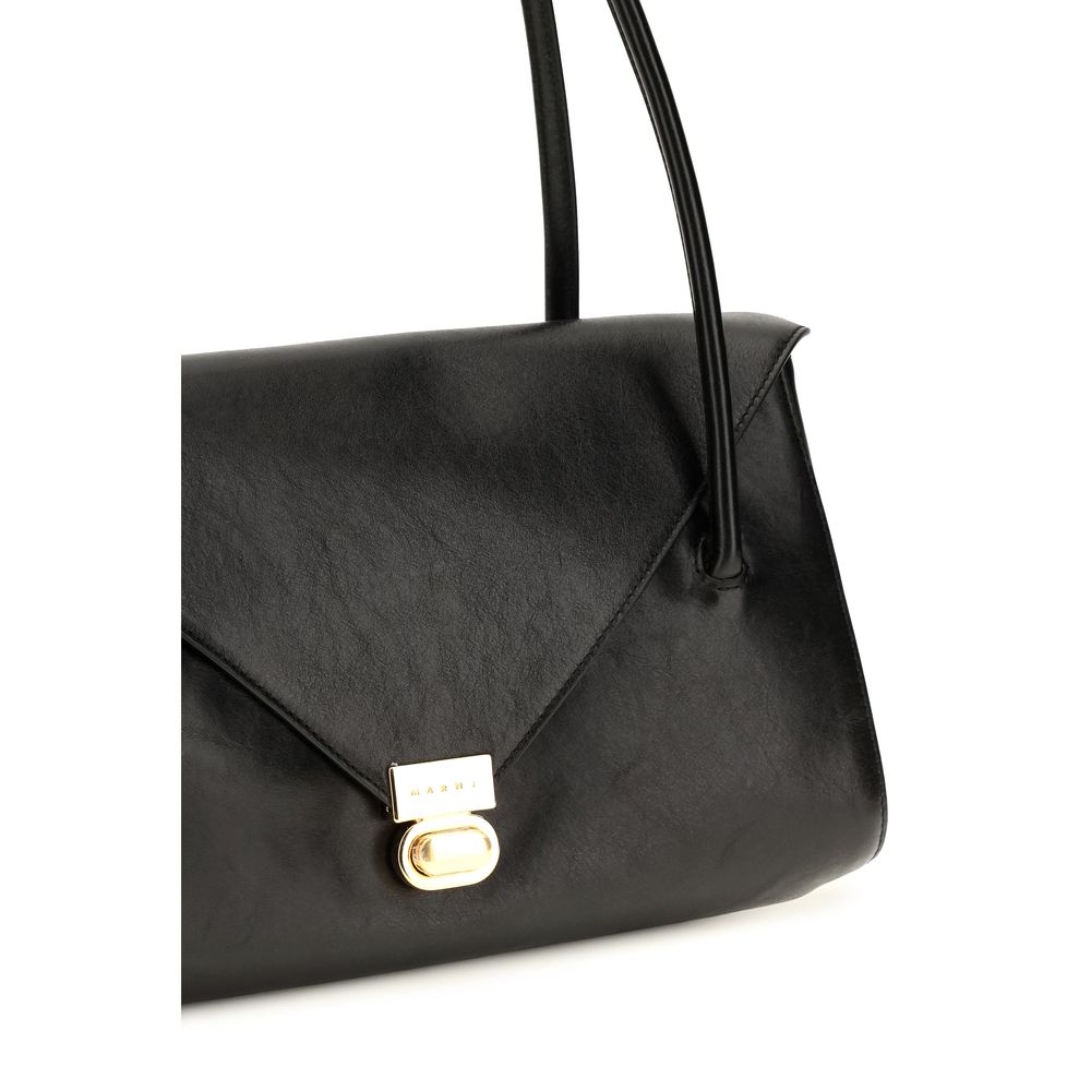Sac bandoulière Marni Bos Taurus en cuir de veau noir