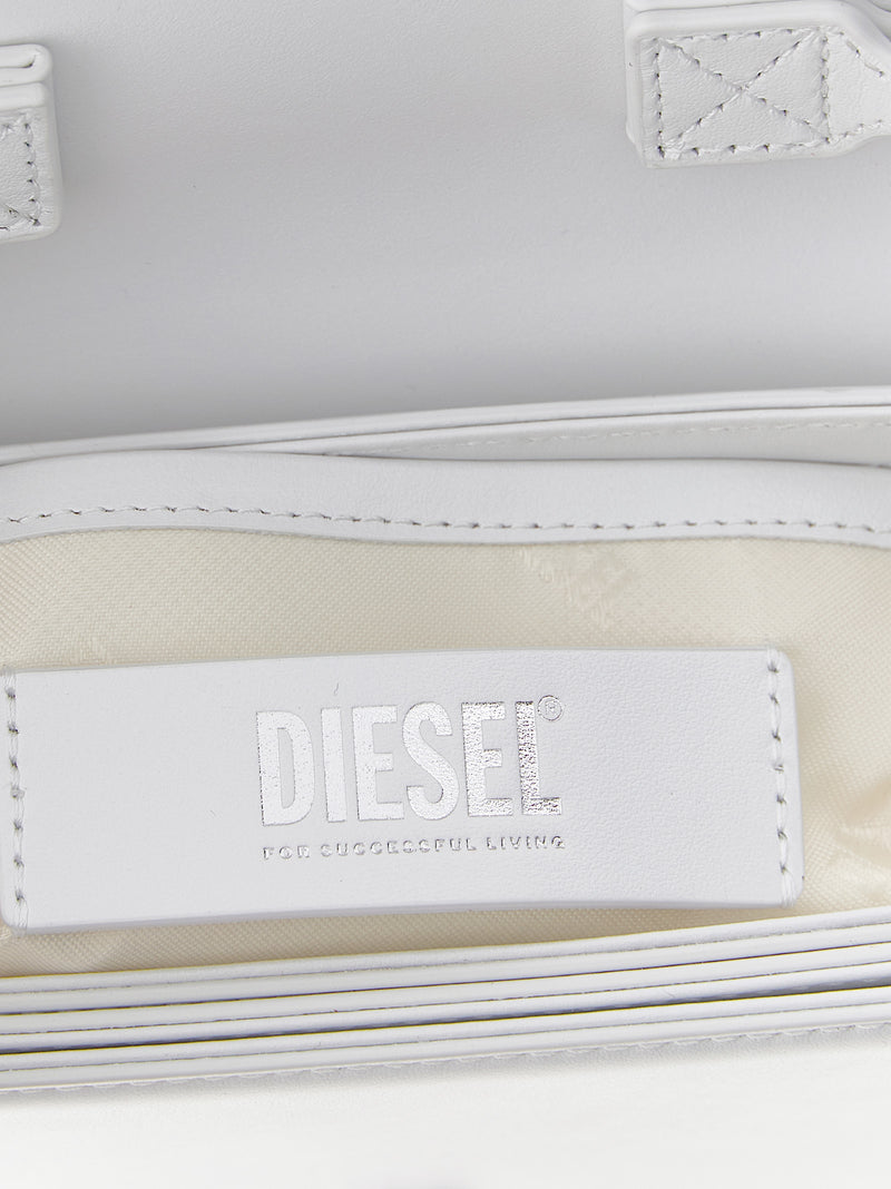 Sac bandoulière Diesel en cuir de vachette blanc