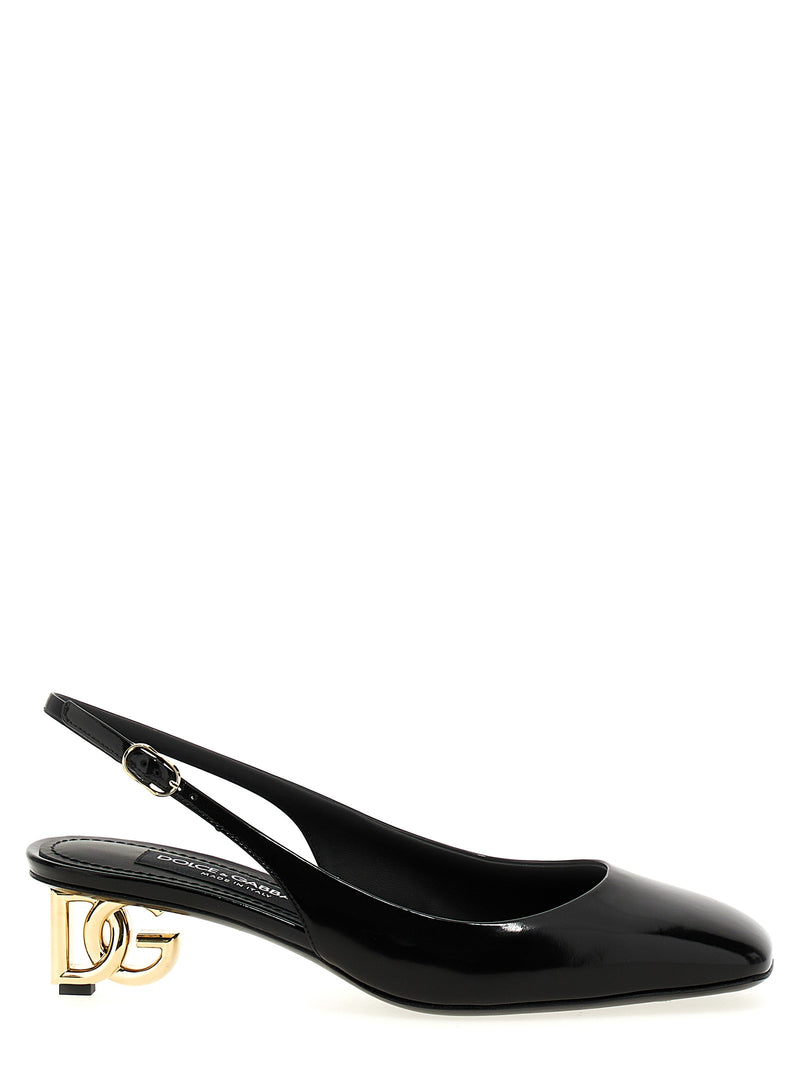 Escarpins Dolce &amp; Gabbana en cuir de veau noir à talon moyen