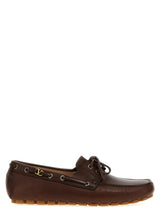 Valentino Garavani Brown Buffalo Leather Slip-On Loafers