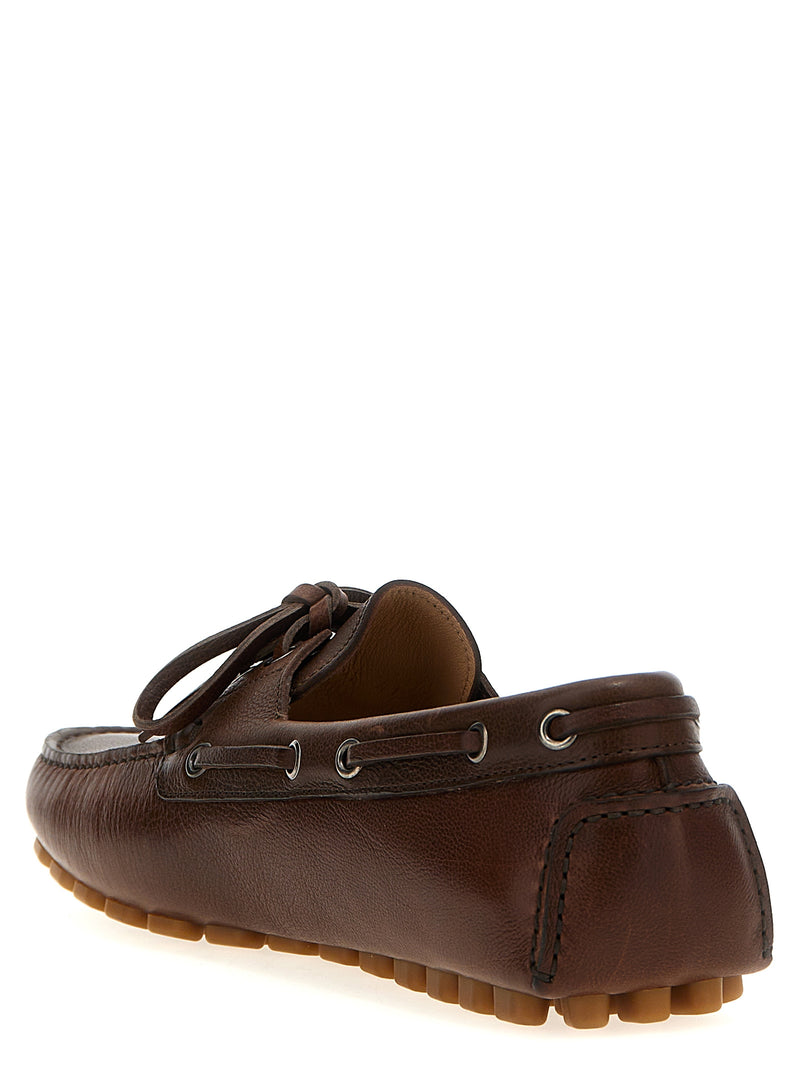 Mocassins à enfiler Valentino Garavani en cuir de buffle marron