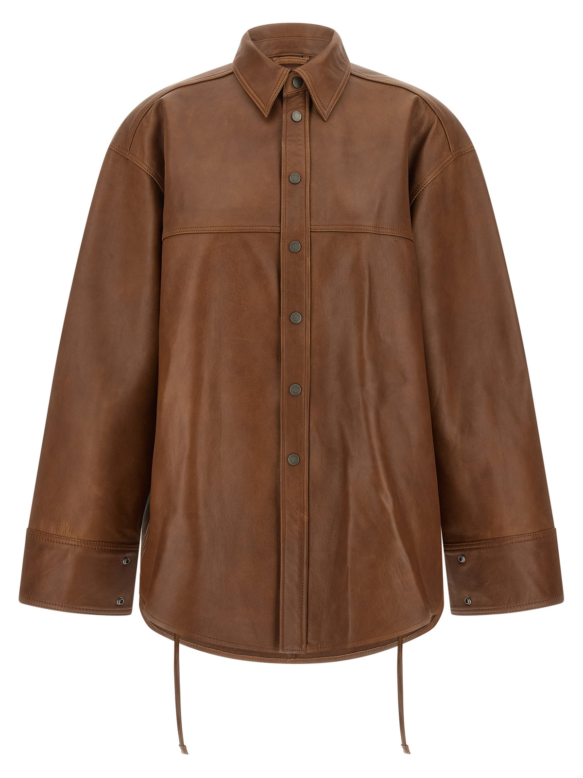 Chemisier Haikure en cuir d'agneau marron