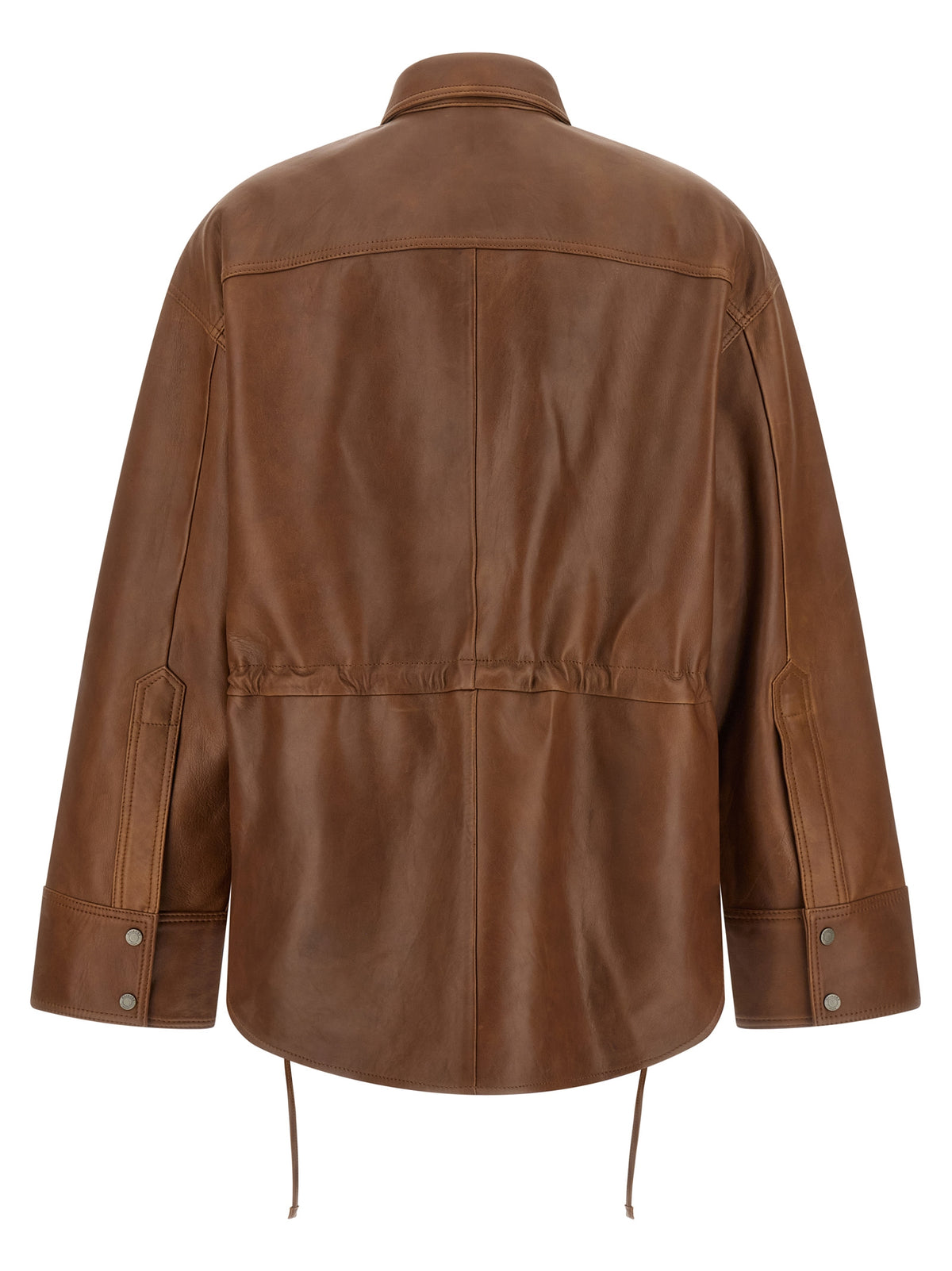 Chemisier Haikure en cuir d'agneau marron