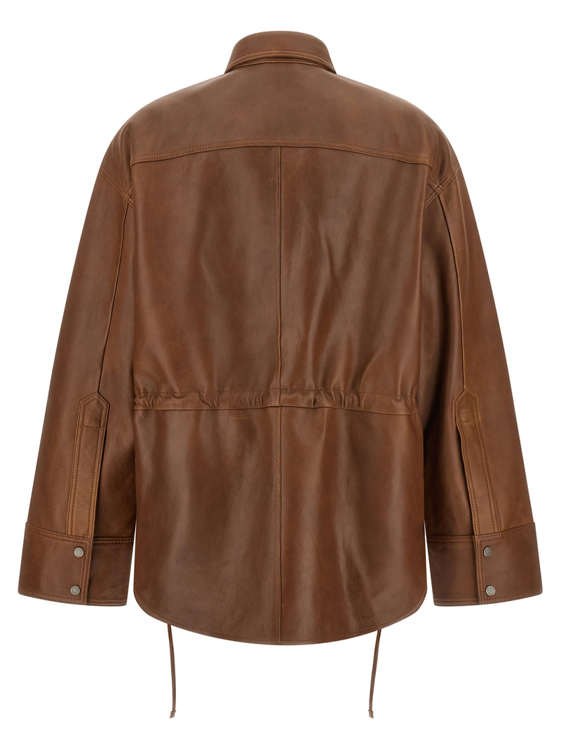 Haikure Brown Lambskin Blouse