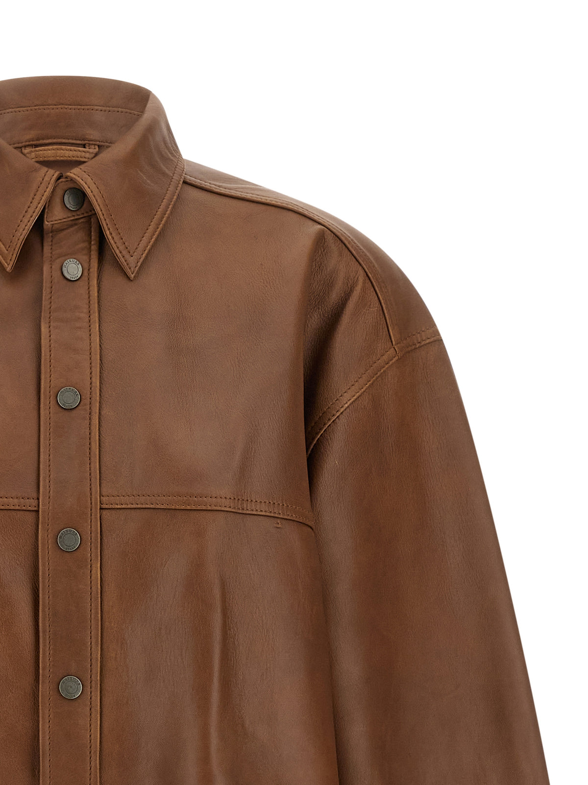 Chemisier Haikure en cuir d'agneau marron