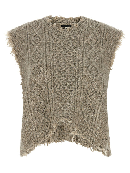 R13 Gray Wool Sleeveless Jacket