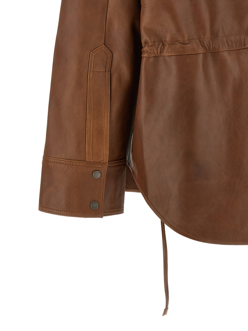 Haikure Brown Lambskin Blouse