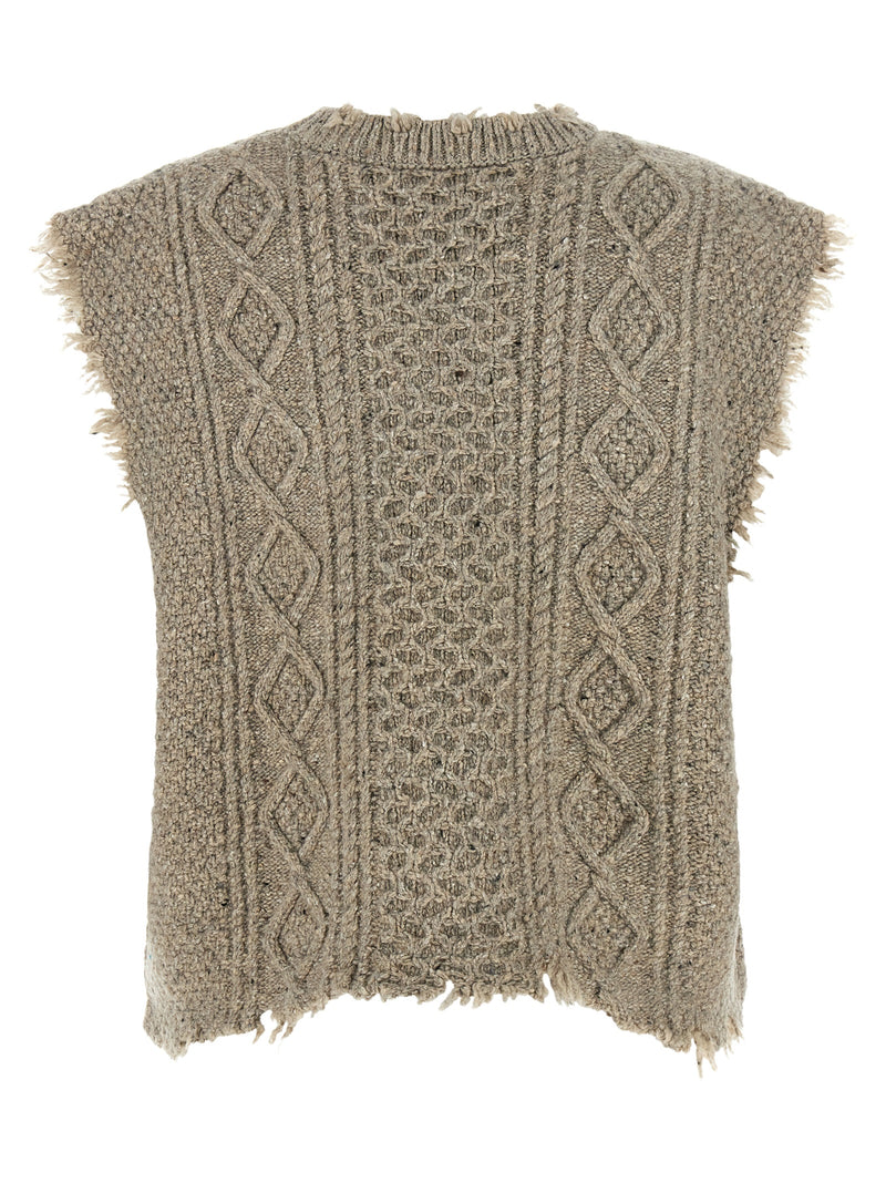 R13 Gray Wool Sleeveless Jacket