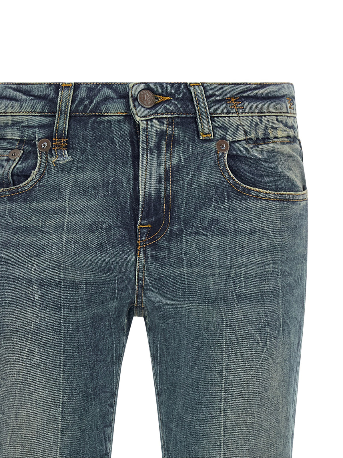 Jean évasé en coton bleu R13