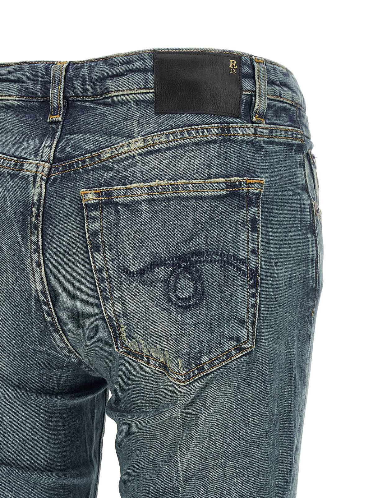 Jean évasé en coton bleu R13