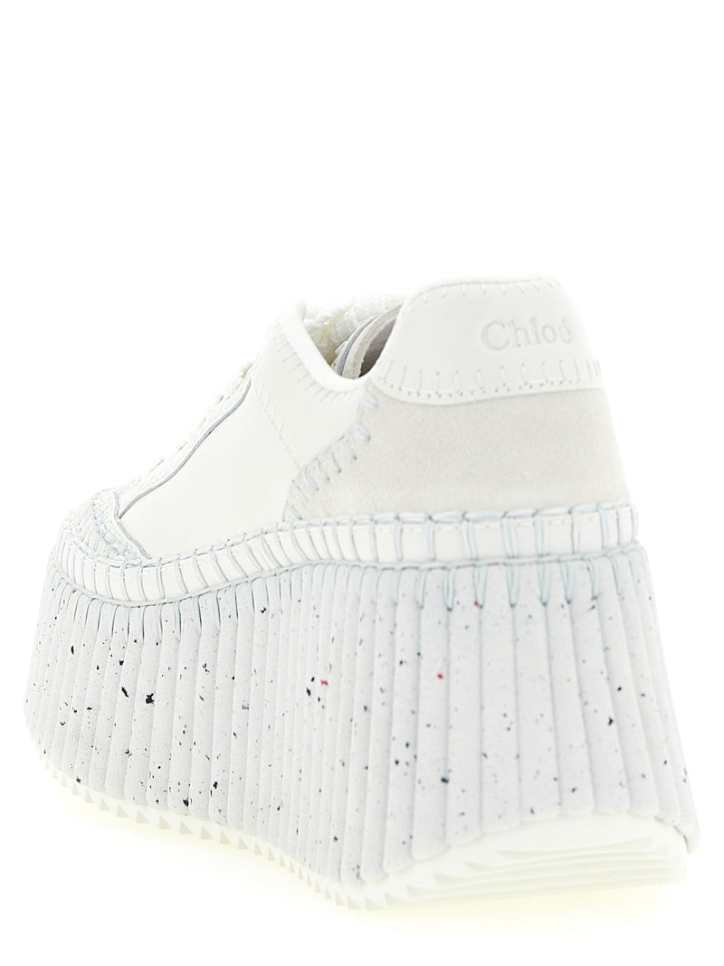 Sandales compensées Chloé en polyester blanc