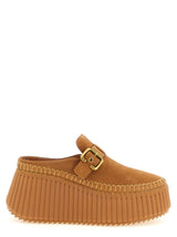 Sandales compensées Chloé en cuir de veau beige