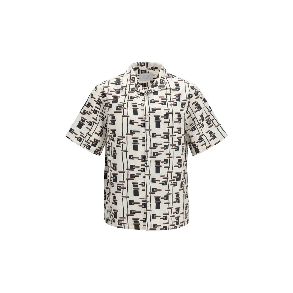 Chemise Prada en coton beige à motifs
