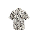Chemise Prada en coton beige à motifs