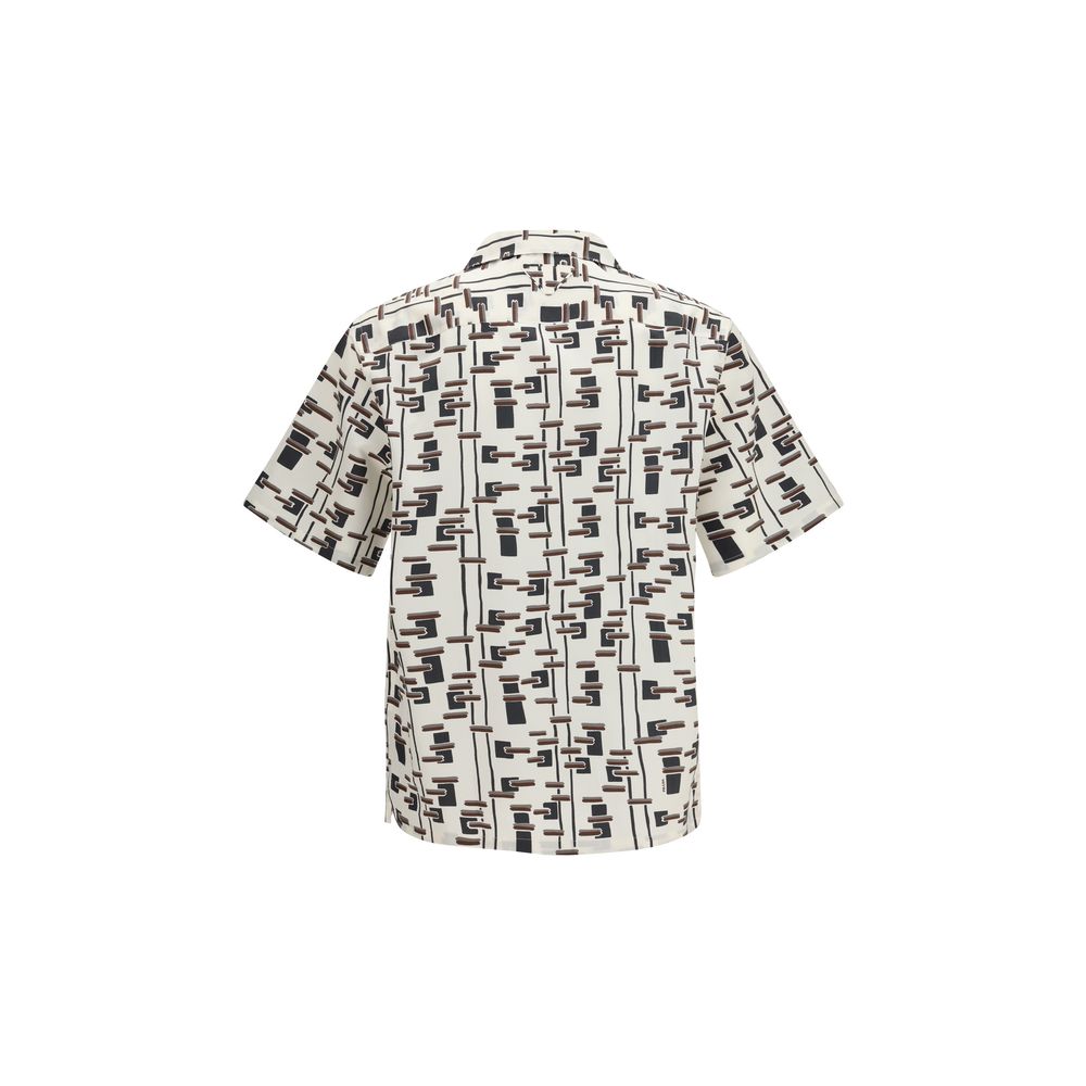 Chemise Prada en coton beige à motifs