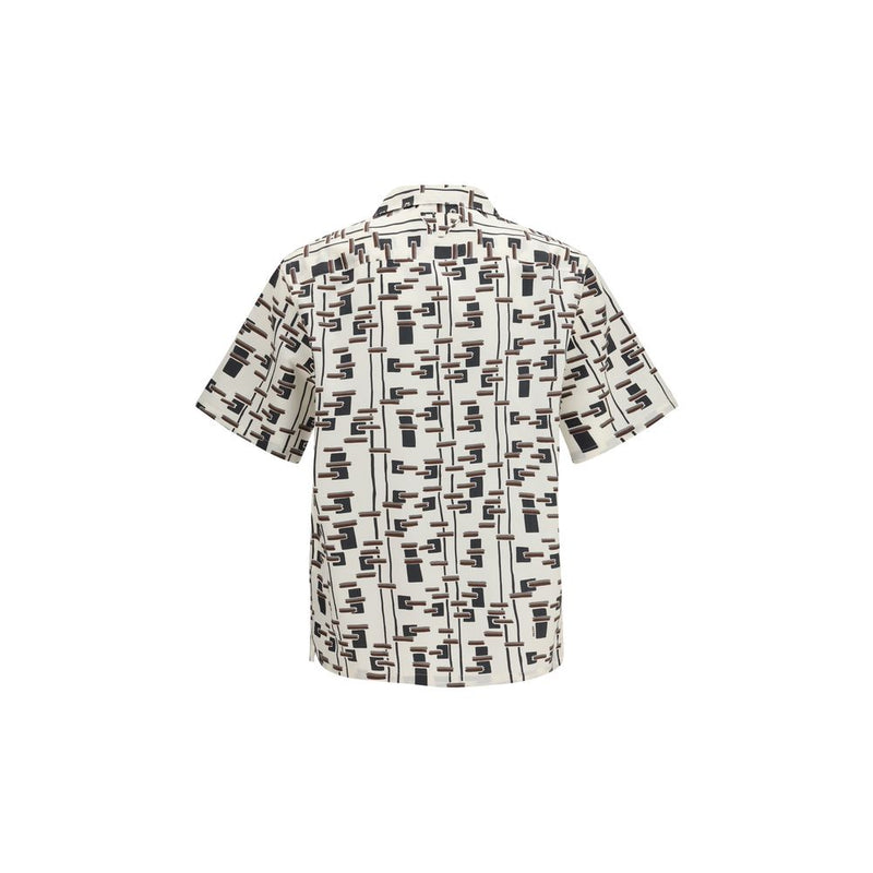 Chemise Prada en coton beige à motifs