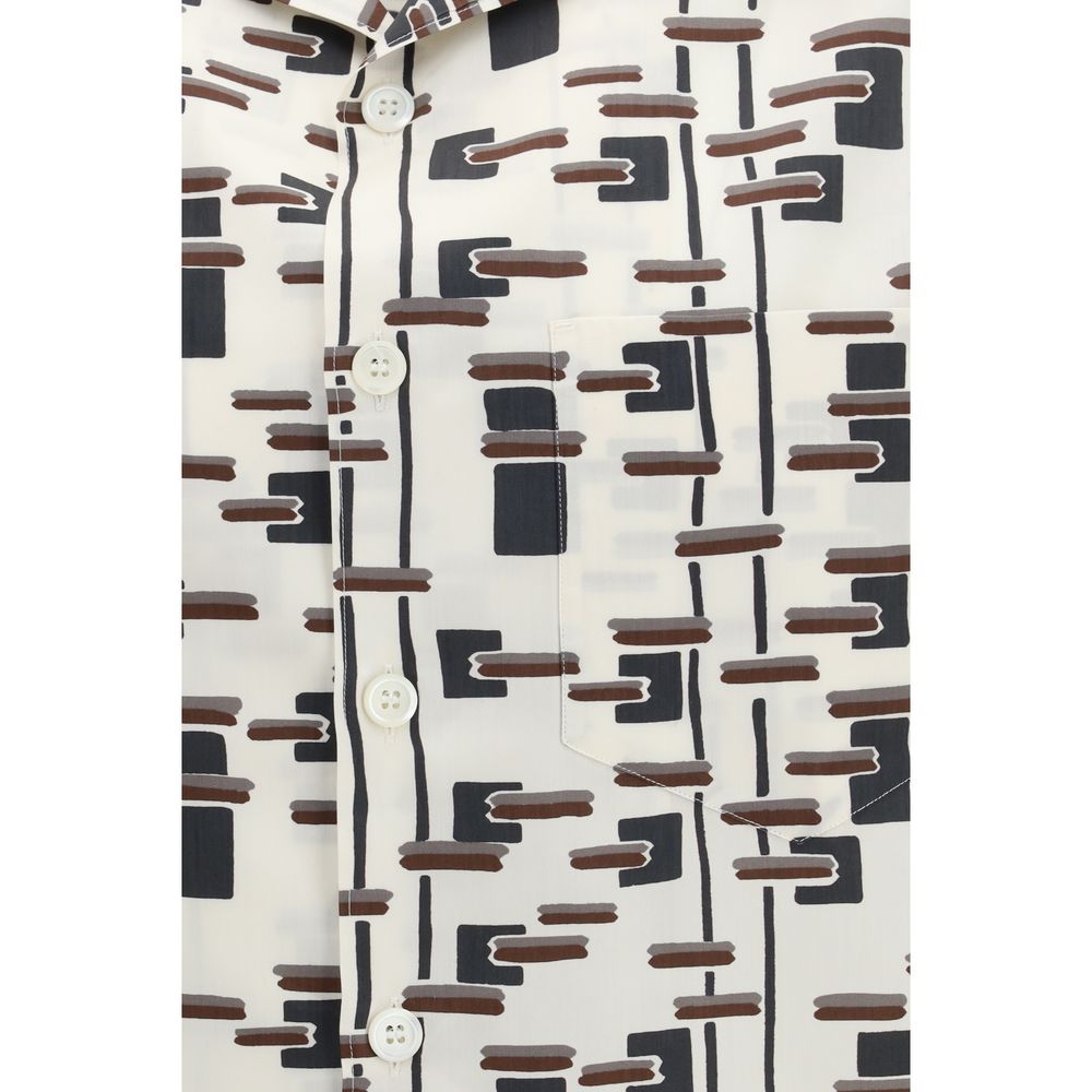 Chemise Prada en coton beige à motifs