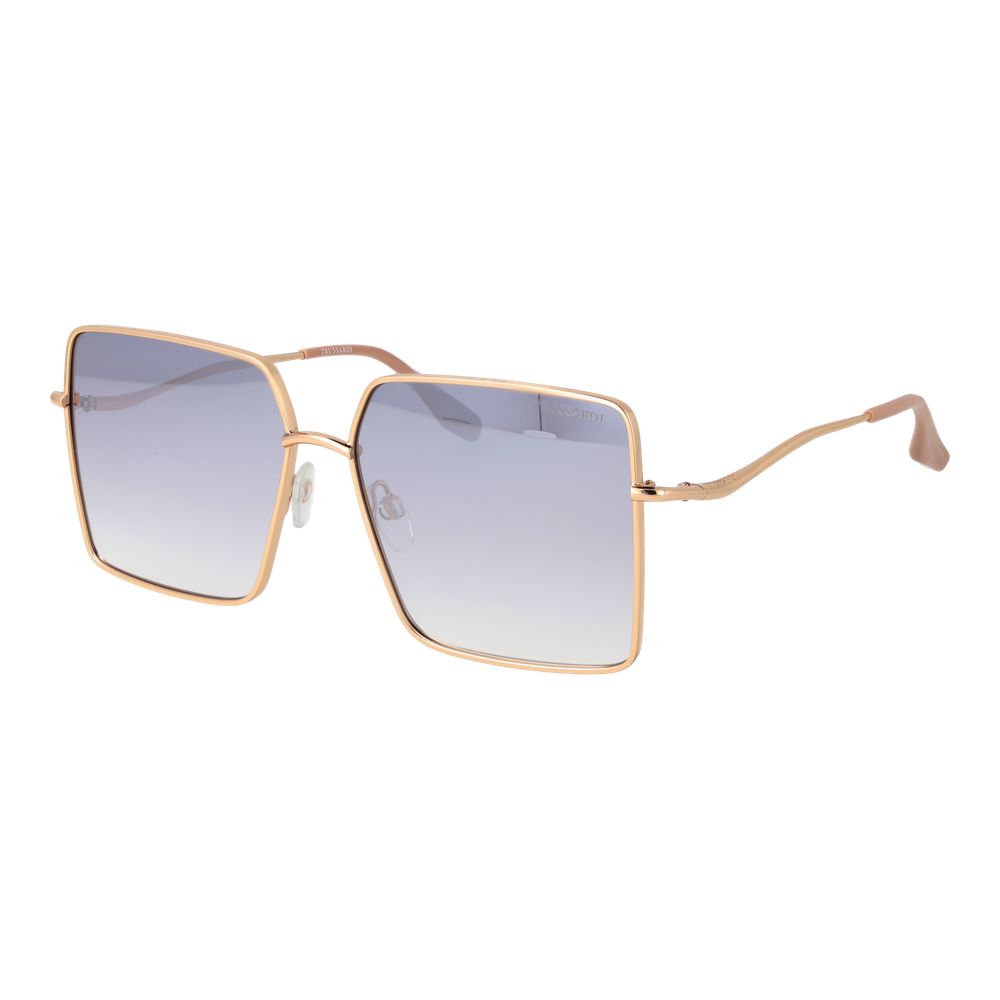 Lunettes de Soleil Trussardi en Acier Inoxydable Doré