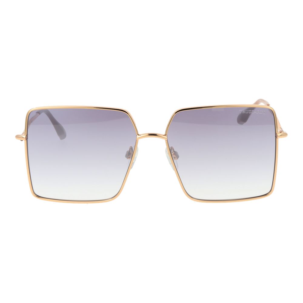 Lunettes de Soleil Trussardi en Acier Inoxydable Doré