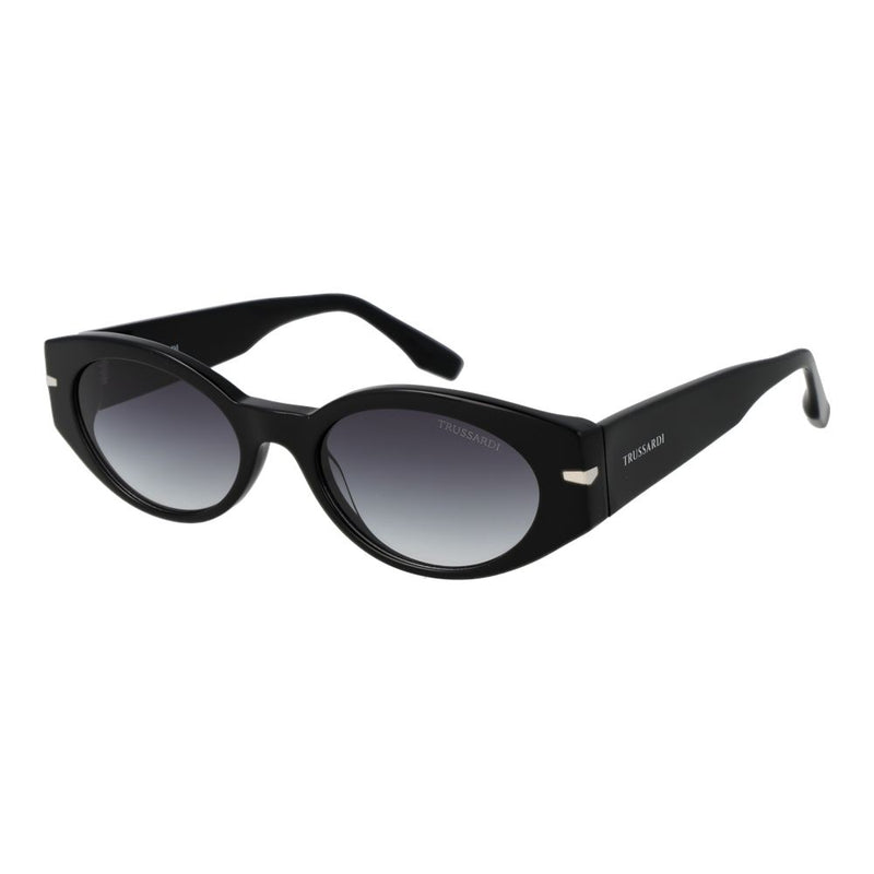 Trussardi Black Acetate Oval Sunglasses for Women