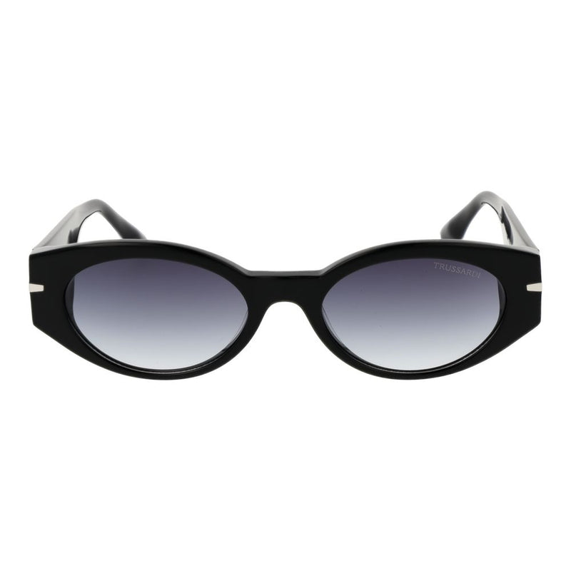 Trussardi Black Acetate Oval Sunglasses for Women
